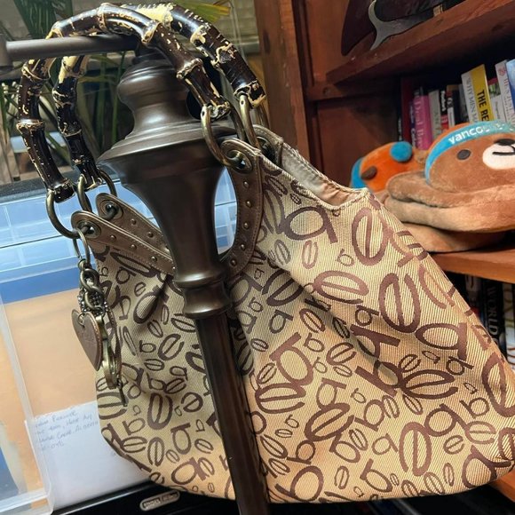 Bebe Purse Bag with Logos and Charms Attached - Picture 2 of 4